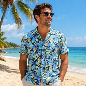 Izod‎ Saltwater XL Tropical Hawaiian Shirt Beach Resort Cruise Island Dadcore